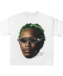 YOUNG THUG T-SHIRT | Rap Tee Concert Merch Kanye Thugger Slime Season | Green White Rare Hip Hop Graphic Print |