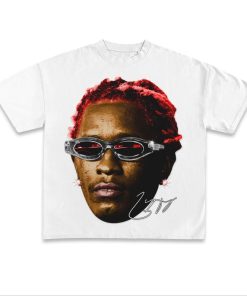 YOUNG THUG T-SHIRT | Rap Tee Concert Merch Kanye Thugger Slime Season | White Red Rare Hip Hop Graphic Print |