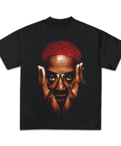 DENNIS RODMAN T-SHIRT | Red Rare Homage Vintage Rap Tee Hip Hop Style | Chicago Bulls Scottie Pippen The Last Dance |