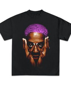 DENNIS RODMAN T-SHIRT | Purple Rare Homage Vintage Rap Tee Hip Hop Style | Chicago Bulls Scottie Pippen The Last Dance |