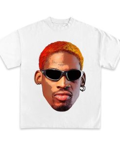 DENNIS RODMAN T-SHIRT | Rare White Homage Vintage Rap Tee Hip Hop Style | Chicago Bulls Scottie Pippen The Last Dance |