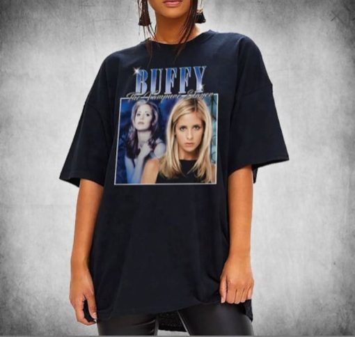 Limited Buffy Shirt Vintage horror Team Damon T shirt 90s Grapic Tee