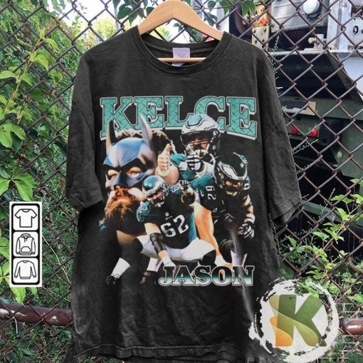 Vintage 90s Graphic Style Jason Kelce T-Shirt, Jason Kelce shirt, Vintage Oversized Sport Tee