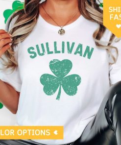 Personalized St. Patrick's Day Shamrock Last Name Shirt