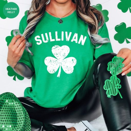 Personalized St. Patrick's Day Shamrock Last Name Shirt