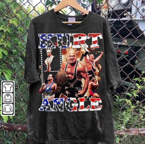 Vintage 90s Graphic Style Kurt Angle TShirt - Kurt Angle Sweatshirt - American Professional Wrestler Tee For Man and