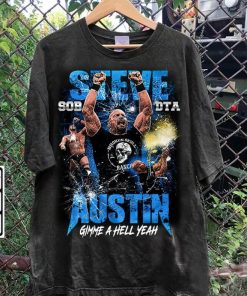 Vintage 90s Graphic Style Steve Austin T-Shirt - Steve Austin T-Shirt - American Professional Wrestler Tee For Man and