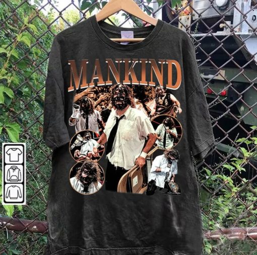 Vintage 90s Graphic Style Mick Foley TShirt - Mick Foley Mankind T-Shirt - American Professional Wrestler Tee For Man