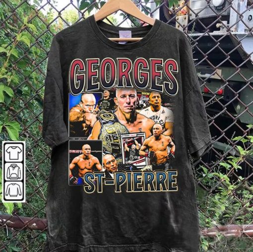 Vintage 90s Graphic Style Georges St-Pierre T-Shirt - Georges St-Pierre Sweatshirt - American Professional Boxer Tee For