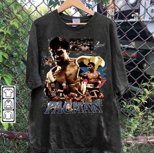 Vintage 90s Graphic Style Manny Pacquiao T-Shirt - Manny Pacquiao Pacman Hoodie - Retro American Boxer Tee For Man and