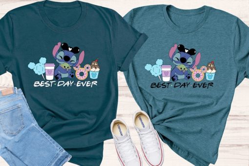 Best Day Ever Stitch & Baby Yoda Snacks Shirt- Disneyworld Family Shir