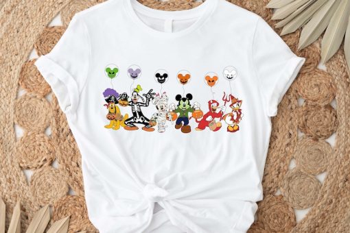 Disney Characters Halloween Skeleton Comfy Colors Shirt