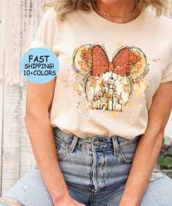 Disney Watercolor Minnie Castle Shirt, Disney Family Sweatshirt