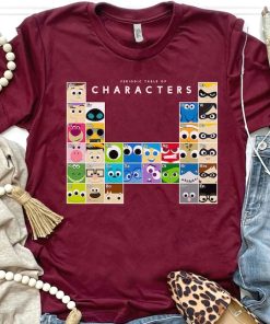 Disney Pixar Movie All Characters Periodic Table Graphic Shirt