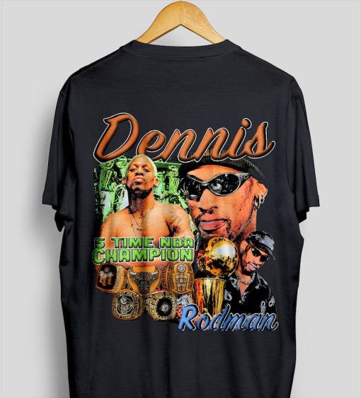 Dennis Rodman Shirt Throwback Front and Back BOOTLEG tee T-shirt