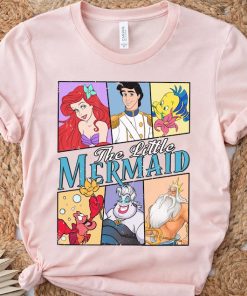 Retro The Little Mermaid Ariel Ursula Eric Prince Disney T-shirt