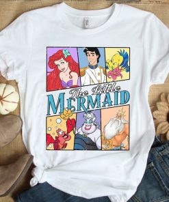 Retro The Little Mermaid Ariel Ursula Eric Prince Disney T-shirt