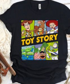 Retro Disney Pixar Toy Story Characters Buzz Woody Aliens T-shirt