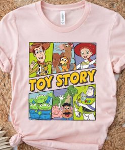 Retro Disney Pixar Toy Story Characters Buzz Woody Aliens T-shirt