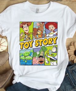 Retro Disney Pixar Toy Story Characters Buzz Woody Aliens T-shirt