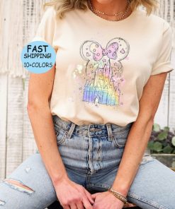 Disney watercolor Castle Minnie Shirt, Disney Castle Hoodie