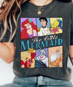 Retro The Little Mermaid Ariel Ursula Eric Prince Disney T-shirt