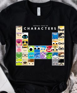 Disney Pixar Movie All Characters Periodic Table Graphic Shirt