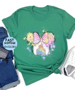 Disney Watercolor Castle Shirt, Disney Minnie Ears Castle Sweatshirt