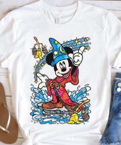 Disney Fantasia Sorcerer Mickey Mouse Magic Wizard Retro Shirt