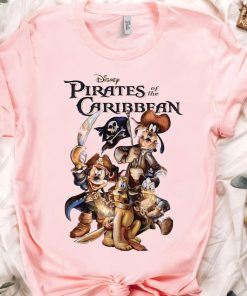 Funny Disney Mickey Mouse & Friends Pirates Of The Caribbean Retro Shi