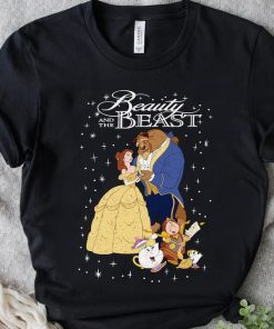 Retro Disney Beauty And The Beast Classic Title Logo Portrait Shirt