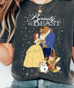 Retro Disney Beauty And The Beast Classic Title Logo Portrait Shirt