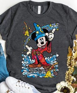 Disney Fantasia Sorcerer Mickey Mouse Magic Wizard Retro Shirt