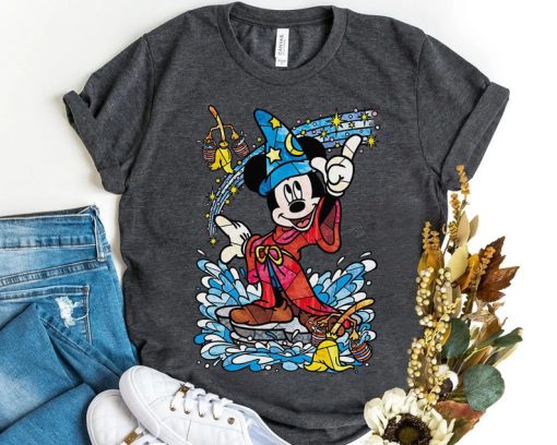 Disney Fantasia Sorcerer Mickey Mouse Magic Wizard Retro Shirt