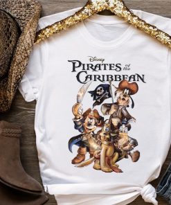 Funny Disney Mickey Mouse & Friends Pirates Of The Caribbean Retro Shi