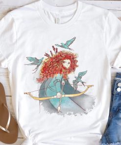 Disney Brave Merida Princess Watercolor Sketch Portrait Shirt