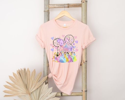 Princess Watercolor T-shirt, Disney Castle shirt