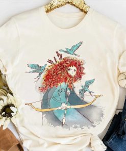 Disney Brave Merida Princess Watercolor Sketch Portrait Shirt