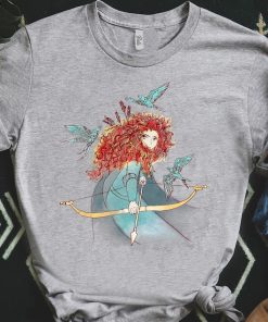 Disney Brave Merida Princess Watercolor Sketch Portrait Shirt