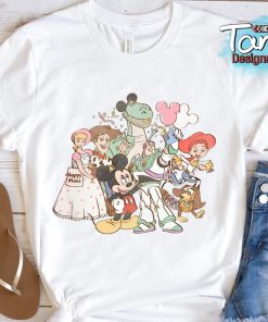 Cute Disney Mickey Mouse & Toy Story Characters Squad Take Photo Retro