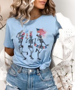 4th of July Skellies, 4th of July Shirts, Dancing Skeleton Shirt