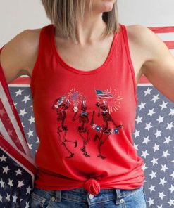 4th of July Skellies, 4th of July Shirts, Dancing Skeleton Shirt