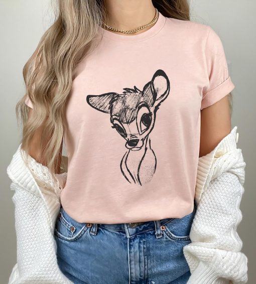 Retro Vintage Disney Bambi Sketch Portrait Shirt, Bambi Shirt