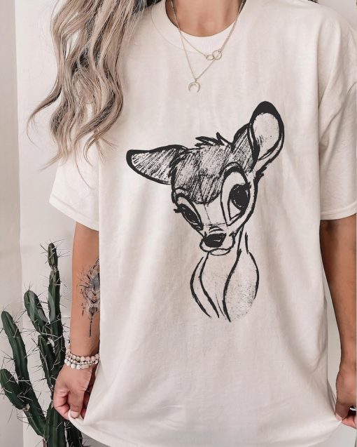 Retro Vintage Disney Bambi Sketch Portrait Shirt, Bambi Shirt