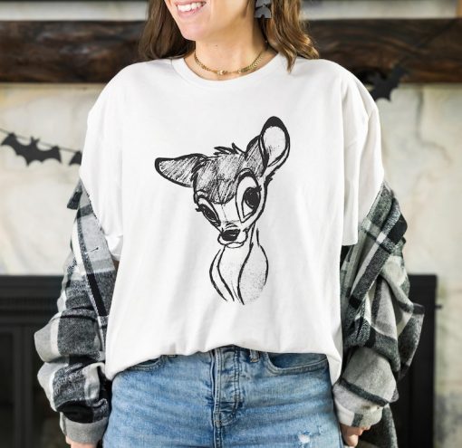 Retro Vintage Disney Bambi Sketch Portrait Shirt, Bambi Shirt