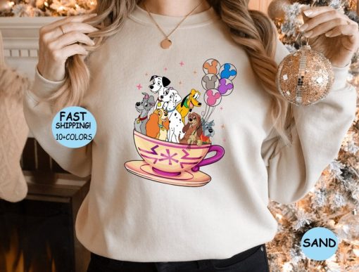 Disney Balloons Tea Cup Dog Shirt, Disney Dog and Friends Shirt