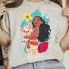 Disney Princess Cute Moana And Pua Pig Portrait Shirt