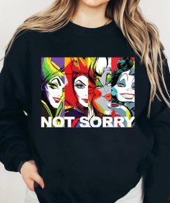 Disney Villains Baddies Ursula Cruella Evil Queen Not Sorry T-Shirt