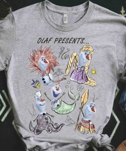 Disney Olaf Presents Classic Costume Princess Sketches Retro Shirt