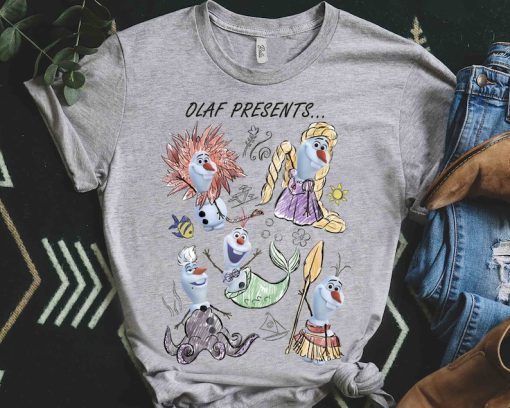 Disney Olaf Presents Classic Costume Princess Sketches Retro Shirt